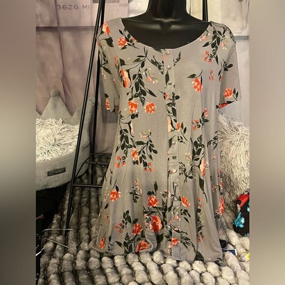 Torrid 3 soft knits button front short sleeve babydoll top shirt blouse - Picture 1 of 4